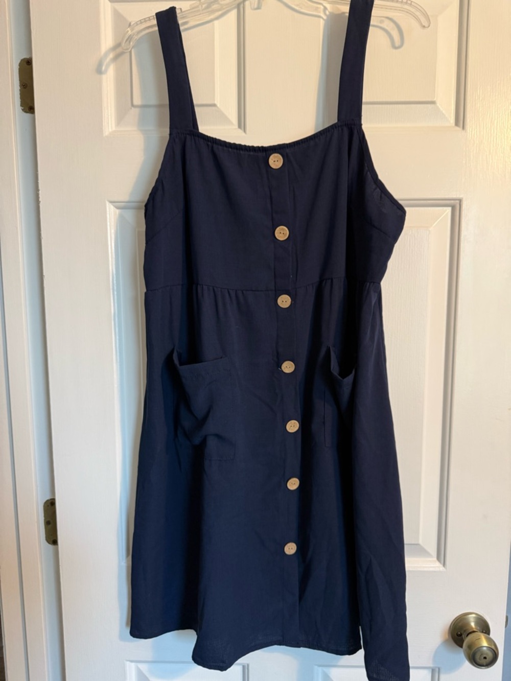 SHEIN Navy Button-Front Sundress